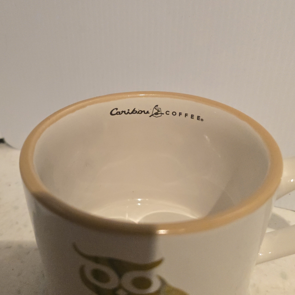 Owl Design Caribou Ceramic Mug - Picture 2 of 3